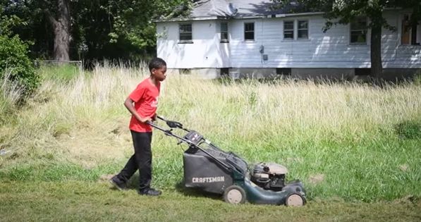 Kid brothers start their own business mowing dozens of lawns in their community