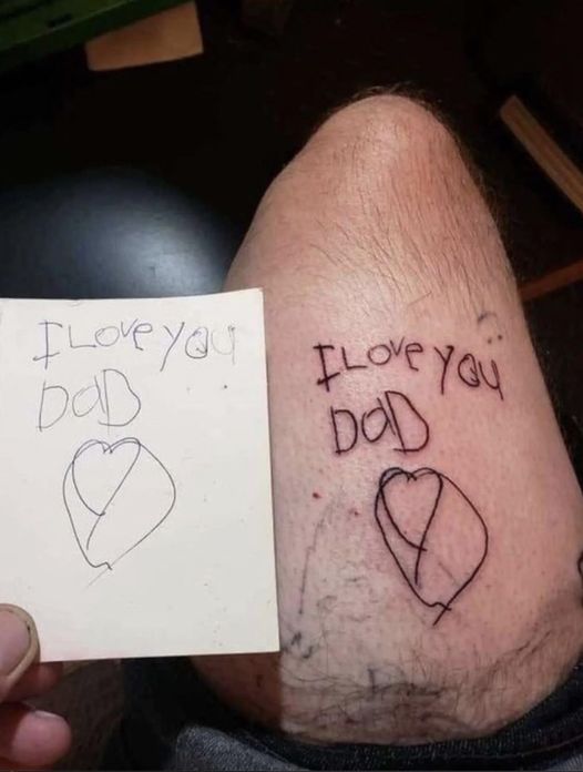 Dad tattoos daughter’s last drawing on himself after she dies of cancer