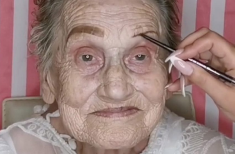 A granddaughter gave her 80-year-old grandmother a makeover