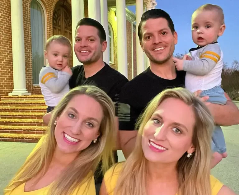 Identical twins who married identical siblings