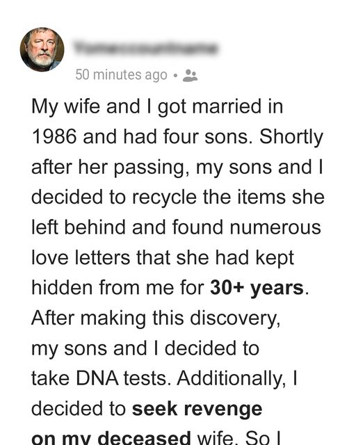 Man Finds Out His Late Wife Had Been Cheating on Him for over 30 Years, So Kids Take DNA Tests