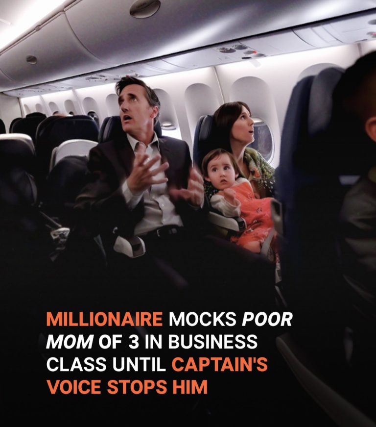 Millionaire Mocks Poor Woman with 3 Kids on Business Class Flight until Pilot Interrupts Him — Story of the Day