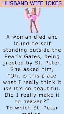 A woman died and found herself standing outside