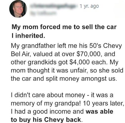 Mother Forced Son to Sell the Car He Inherited – He Buys It Back and Finds His Grandfather’s Hidden Secret