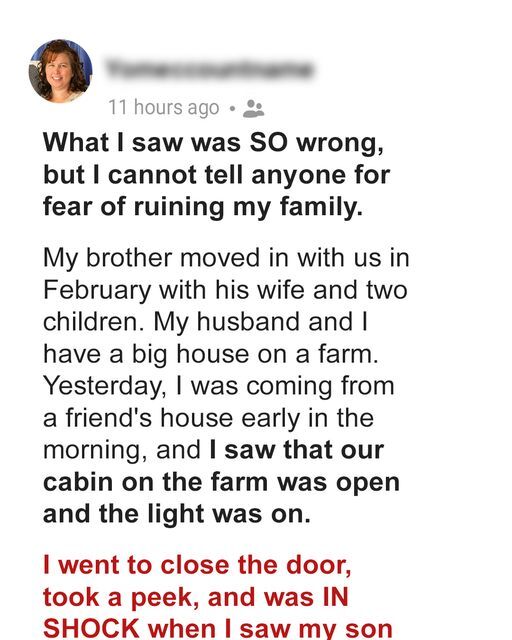 She Walked In On Her Son And Brother’s Wife: Should She Tell Her Brother?