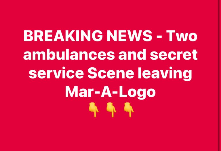 Two ambuIances and secret service Scene Ieaving Mar-A-Logo