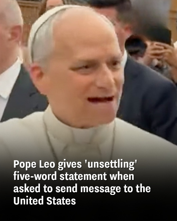Pope Leo gives ‘unsettling’ five-word statement when asked to send message to the United States