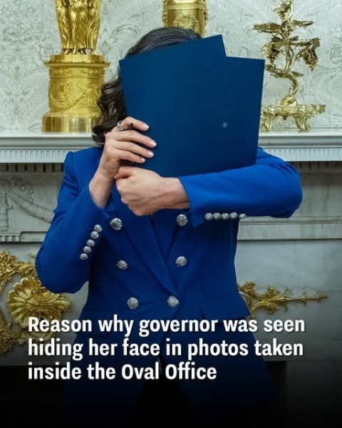 Why the Governor Hid Her Face in Photos Taken in the Oval Office
