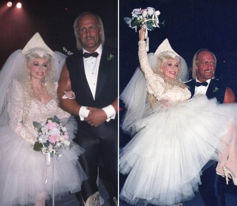 Dolly Parton and Hulk Hogan “tied the knot” in a shocking in-ring ceremony aired live