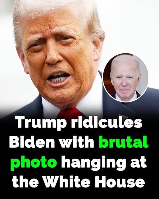Donald Trump mocks Biden with photo hanging
