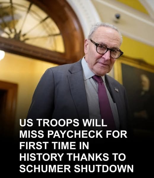 For the First Time in U.S. History, Active-Duty Troops Face Missed Paychecks Amid Schumer-Led Shutdown