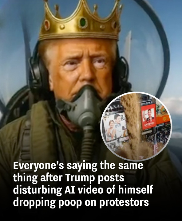 Everyone’s saying the same thing after Trump posts disturbing AI video of himself dropping poop on protestors