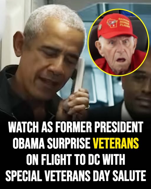 Former President Obama surprises veterans on flight to DC with special Veterans Day salute