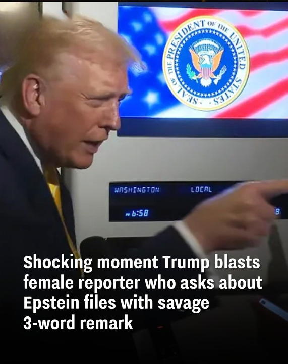 Shocking moment Trump blasts female reporter who asked about Epstein files with savage 3-word remark