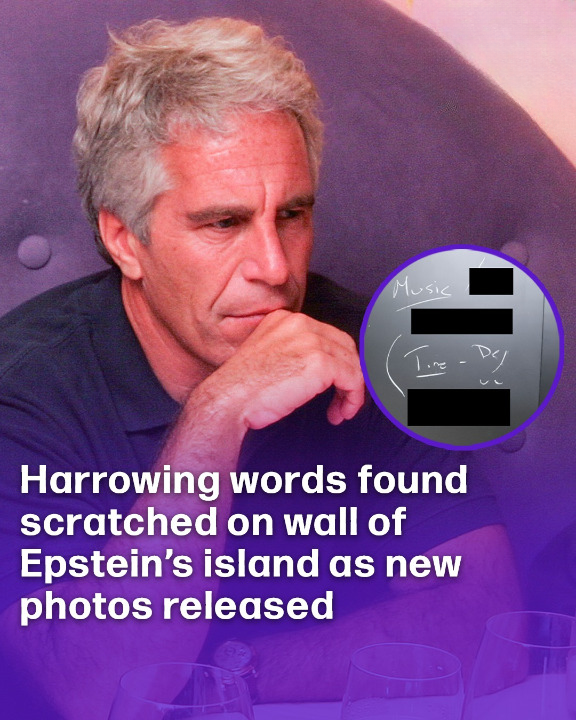 Harrowing words found scratched on wall of Epstein’s island as new photos released