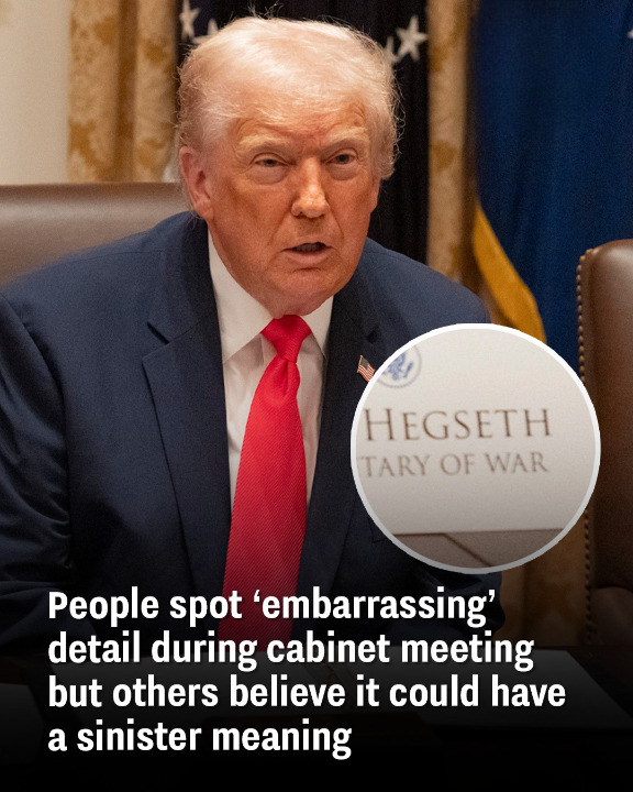 People spot ‘embarrassing’ detail during cabinet meeting but others believe it could have a sinister meaning