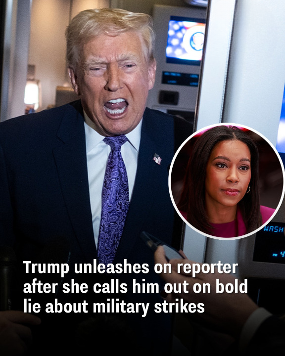 Trump unleashes on reporter after she calls him out on bold lie about military strikes