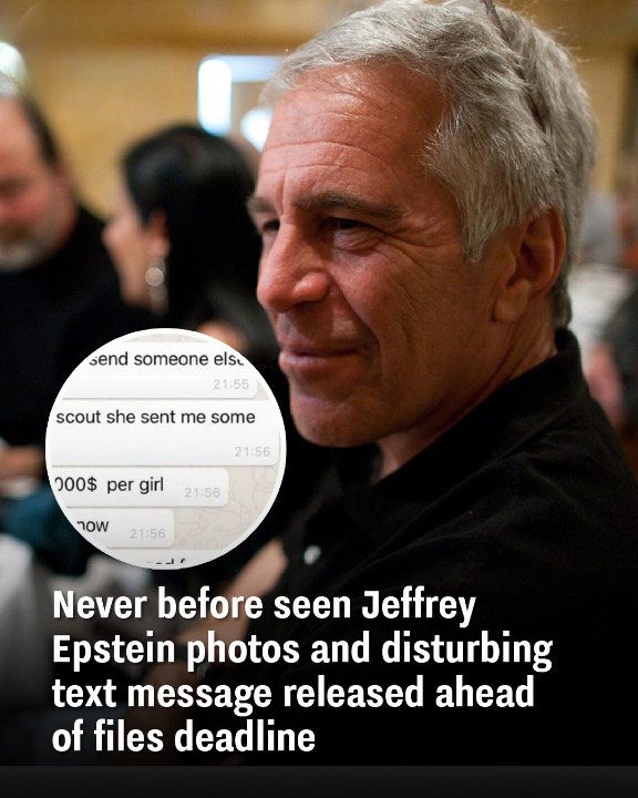 Never before seen Jeffrey Epstein photos and disturbing text message released ahead of files deadline