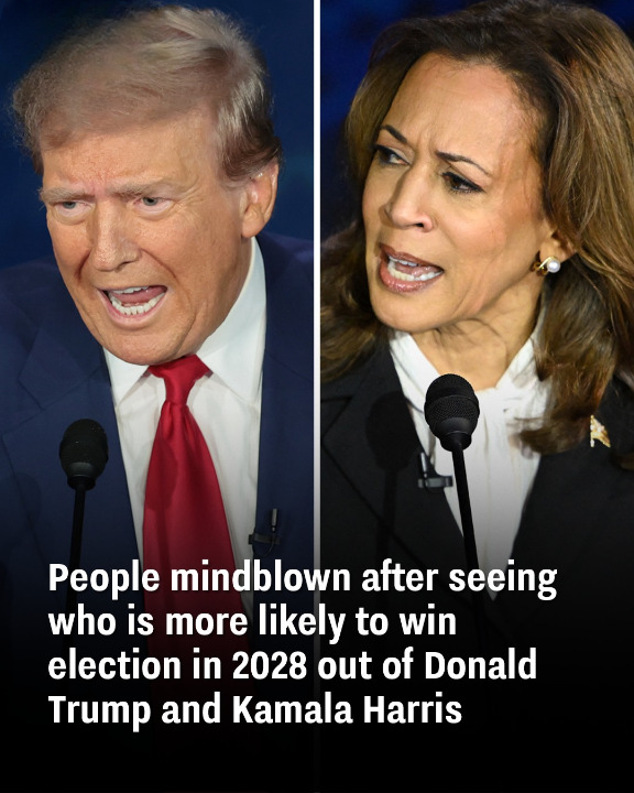 People mindblown after seeing who is more likely to win election in 2028 out of Donald Trump and Kamala Harris