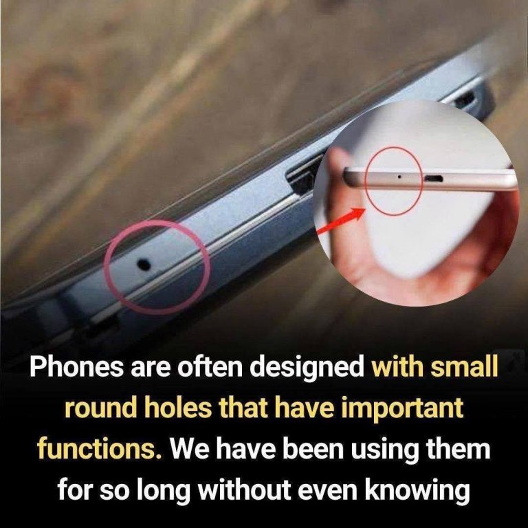 What is the purpose of the small hole next to the charging port on a smartphone — and why is it so important?