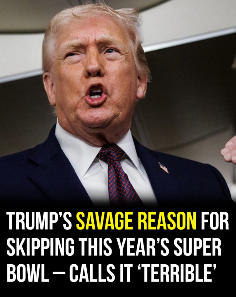 Trump skips Super Bowl, blasts halftime