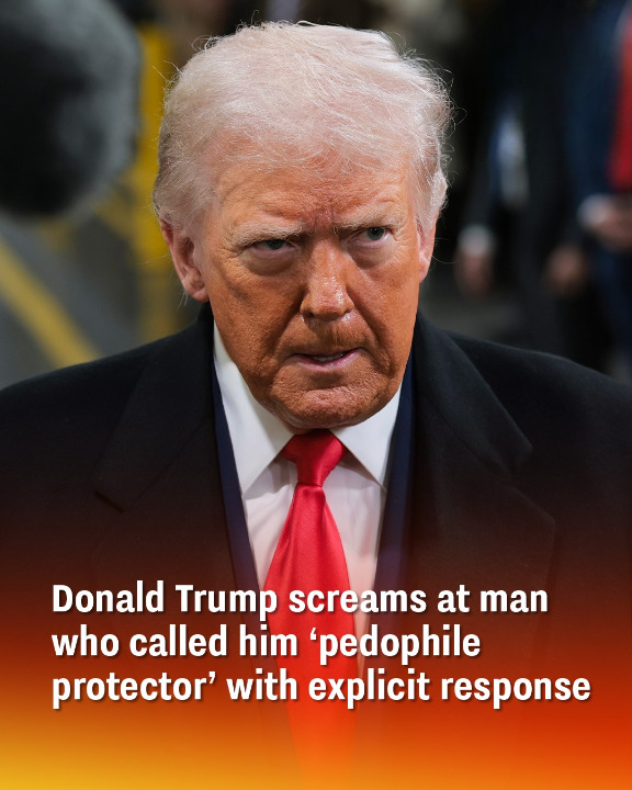 Donald Trump screams at man who called him ‘pedophile protector’ with explicit response